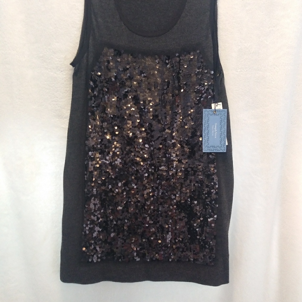 Vera Wang Sequin Dress | Medium Gray Cocktail Dress | Party Dress | School Dance
